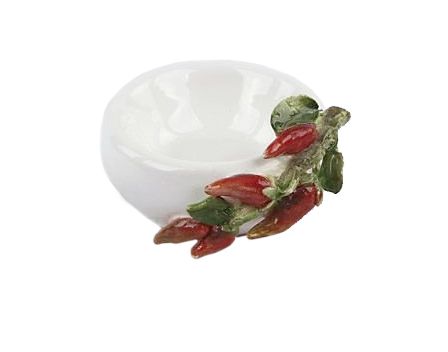 Mini saleiro/pimenteiro de cerâmica com pimentinhas Zanatta Casa