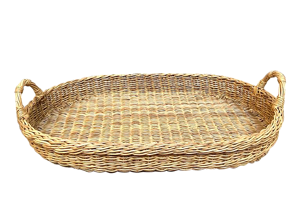 Bandeja oval de junco com alça GG