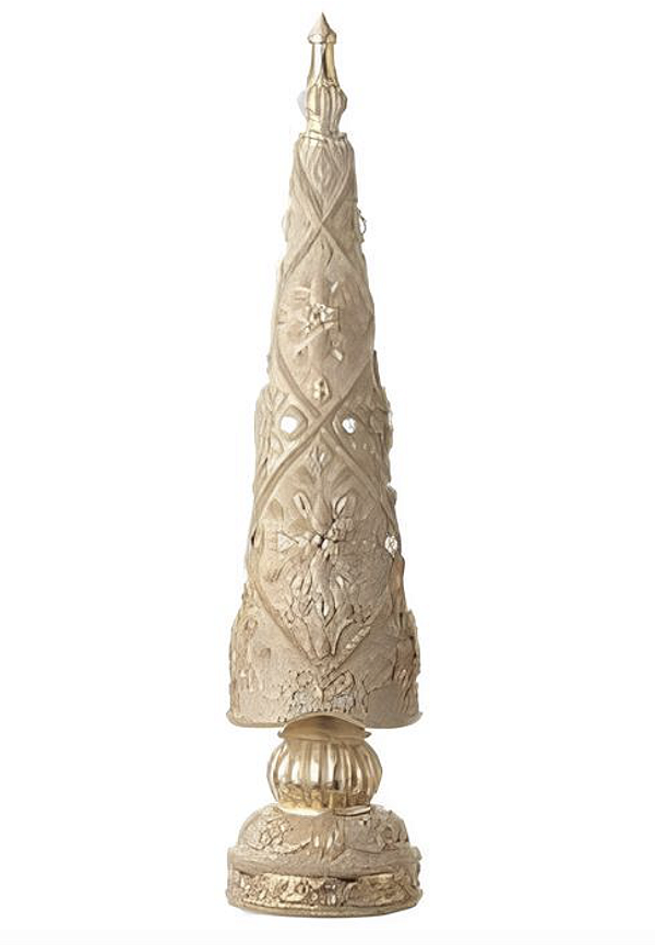 Mini árvore de natal dourada com detalhes (46 cm)