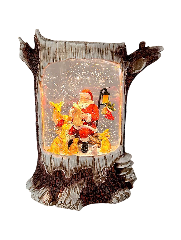 Brinquedo de Natal tronco com Papai Noel