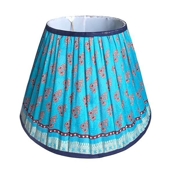 Cúpula Sári azul plissada