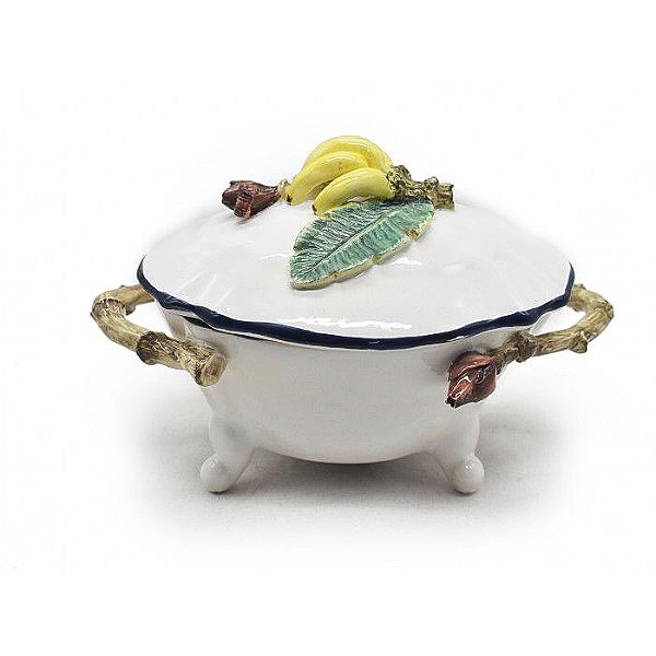 Mini sopeira com aplicação banana na tampa