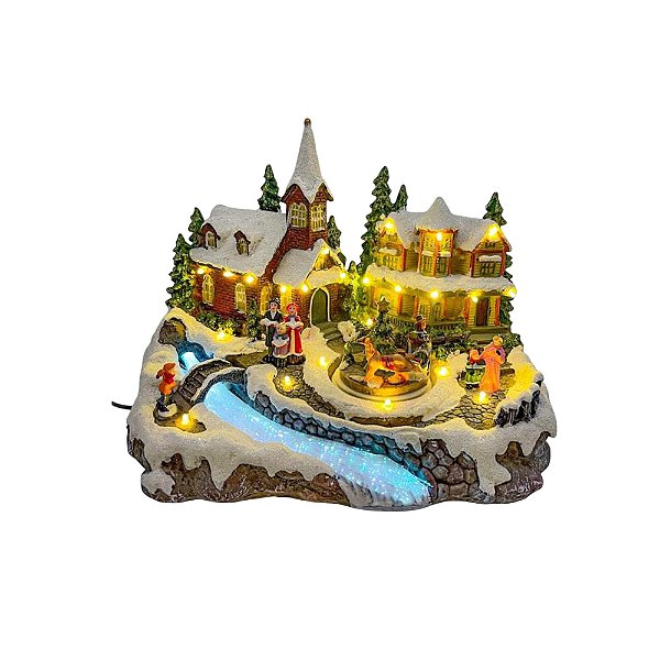 Brinquedo de Natal vilarejo com riacho