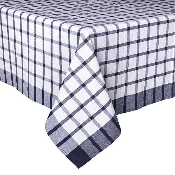 Toalha de mesa quadriculada azul 1,80 x 1,80