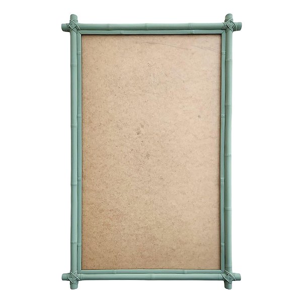 Moldura para espelho de bambu verde celadon 90 x 70 cm