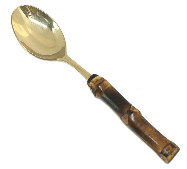 Colher de sobremesa Bambu dourada
