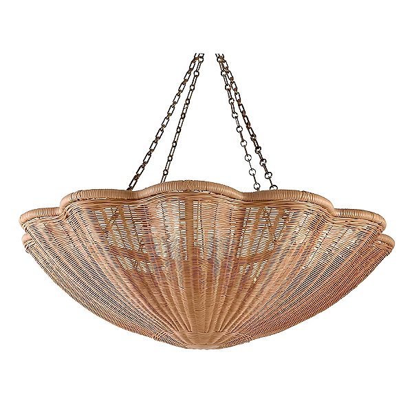 Lustre rattan ondulado (75 cm diâmetro)