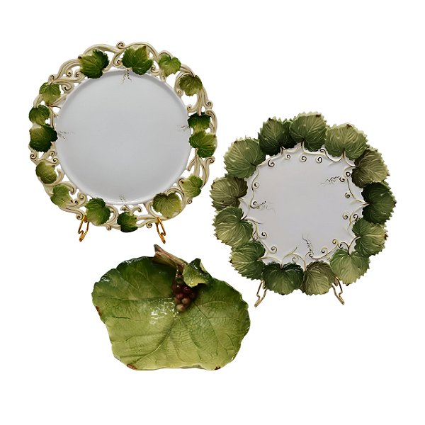 Trio pratos Folhas de Uva Zanatta Casa (para 4 pessoas)