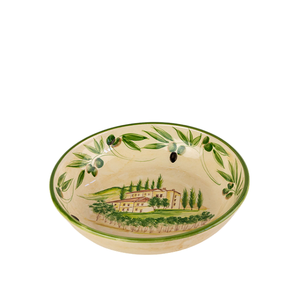 Bowl pintura azeitonas e casarão