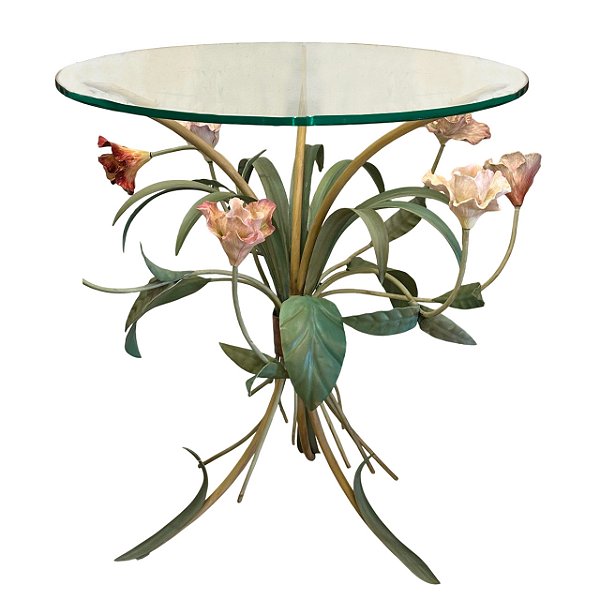 Mesa flor íris com tampo vidro