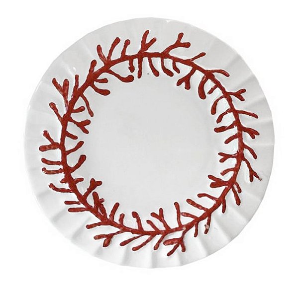 Prato sobremesa Guirlanda de Coral Vermelho (cj com2)