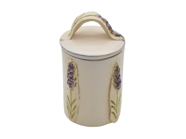 Pote redondo com aplicação de lavanda M