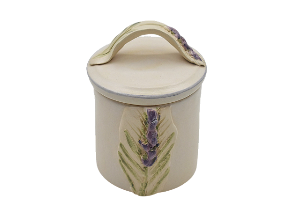Pote redondo com aplicação de lavanda P