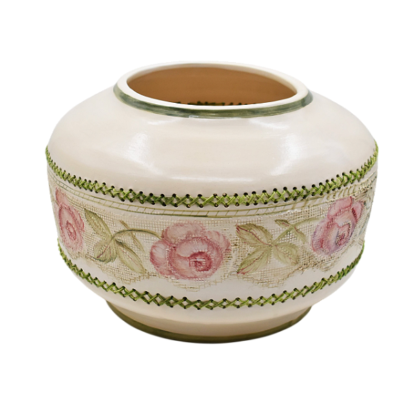 Cachepot chinês G ponto cruz colorido