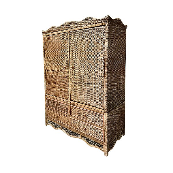 Armário de junco com gavetas