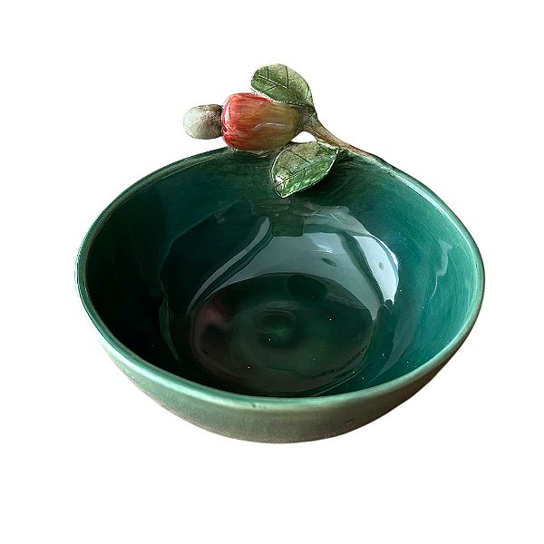 Bowl verde com aplique de caju