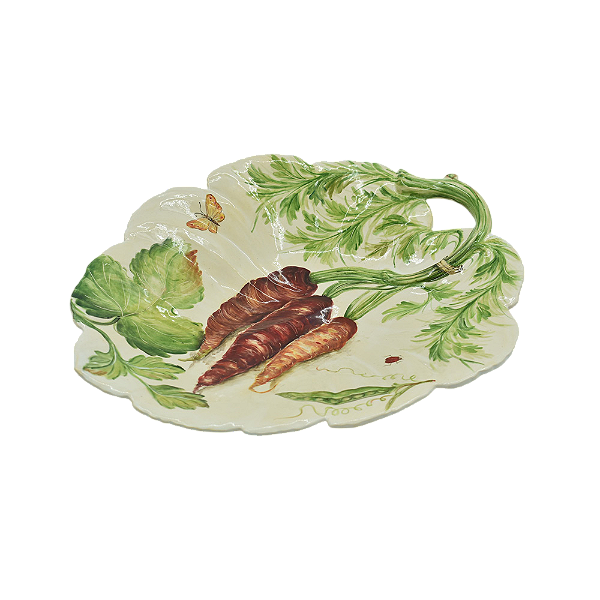 Folha decorativa rasa com desenho de cenouras M