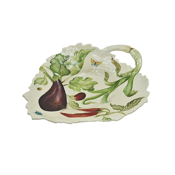 Folha decorativa funda com desenho beringela e pimenta M