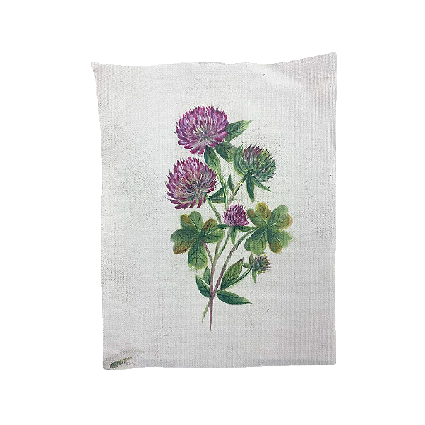 Tela pintada à mão flor roxa