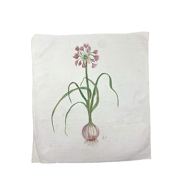 Tela pintada à mão flor de alho