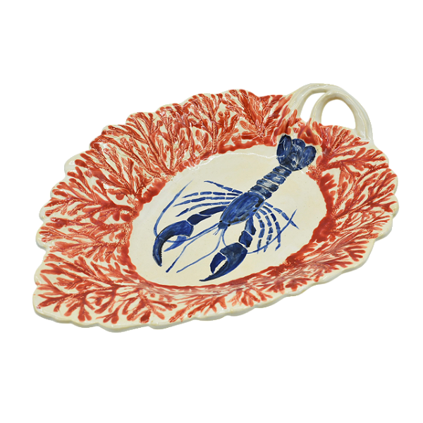 Bandeja folha coral e lagosta P