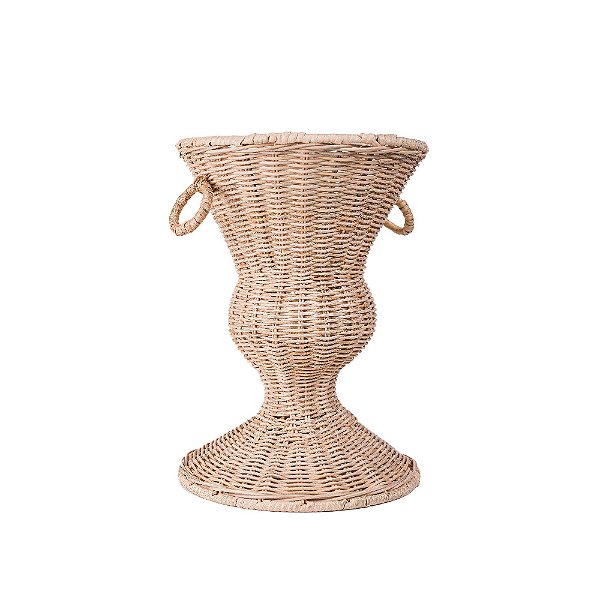 Vaso rattan com pedestal (16 cm)
