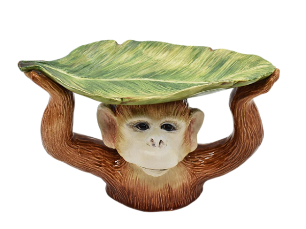 Petisqueira macaco com folha na cabeça
