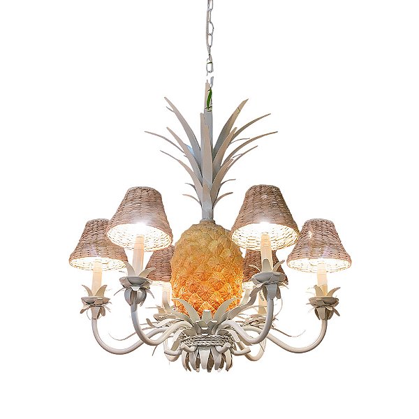 Lustre abacaxi no centro com 6 braços