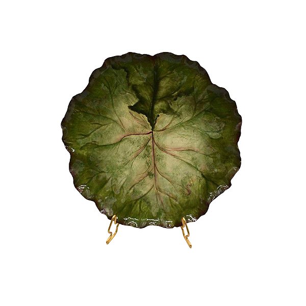 Prato sobremesa Vitória Régia verde