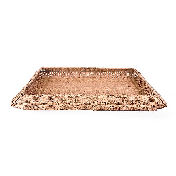 Bandeja G de rattan com borda curvada (80 cm)