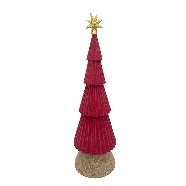 Mini árvore de Natal plissada vermelha