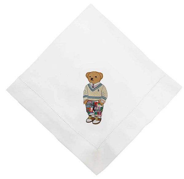 Guardanapo linho ursinho calça estampada