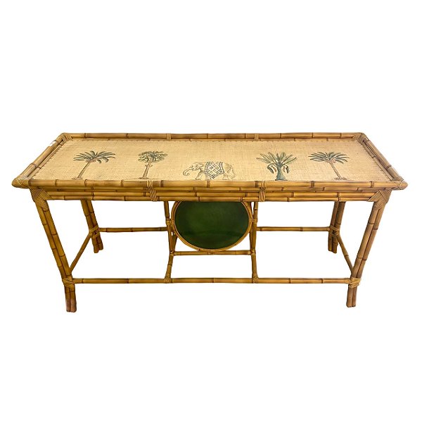 Aparador bambu com palha pintada (1,60m)