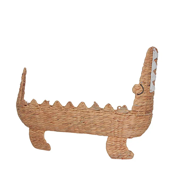 Porta livros jacaré de rattan