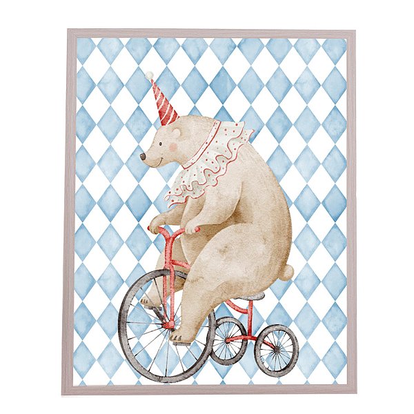 Quadro urso na bicicleta