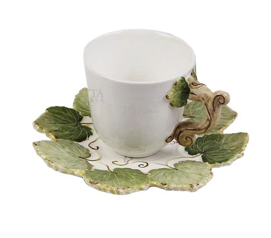 Xícara de Café Folhas de Uvas Zanatta Casa (Cj com 2)