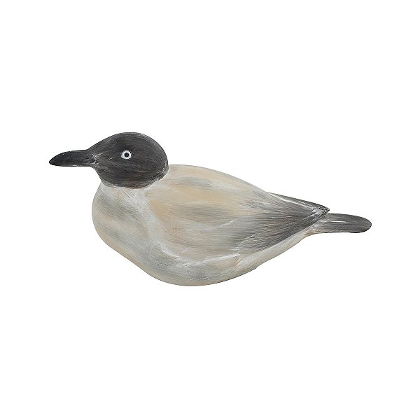 Pato decorativo em resina branco com cabeça preta