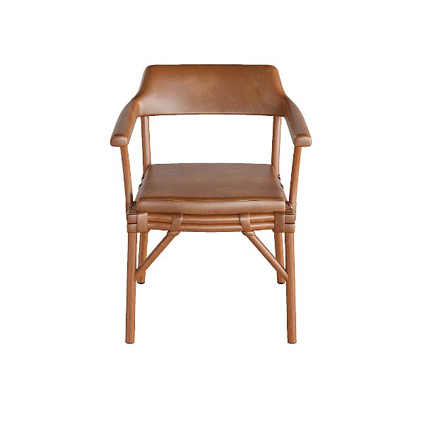 Cadeira com braços em couro ou camurça - sob encomenda