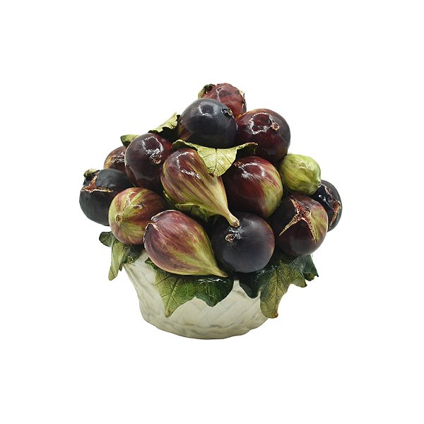 Cesta redonda com figos