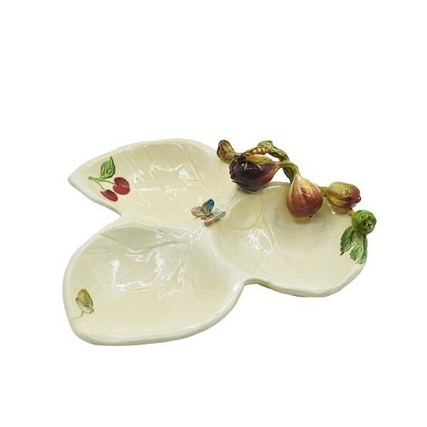 Petisqueira 3 folhas com aplicação de figos