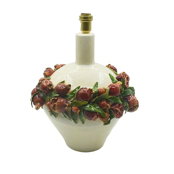 Base abajur com guirlanda de romãs