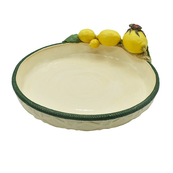 Saladeira redonda G com limões na borda
