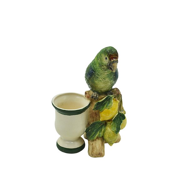 Mini taça com tronco de limões e pássaro
