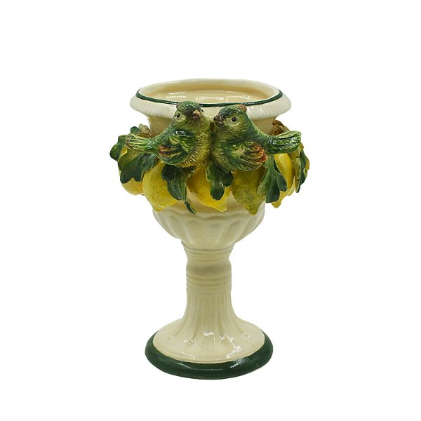 Taça fina com limões e pássaros P