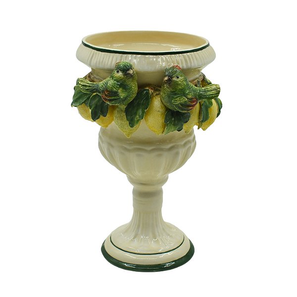 Taça fina com limões e pássaros M