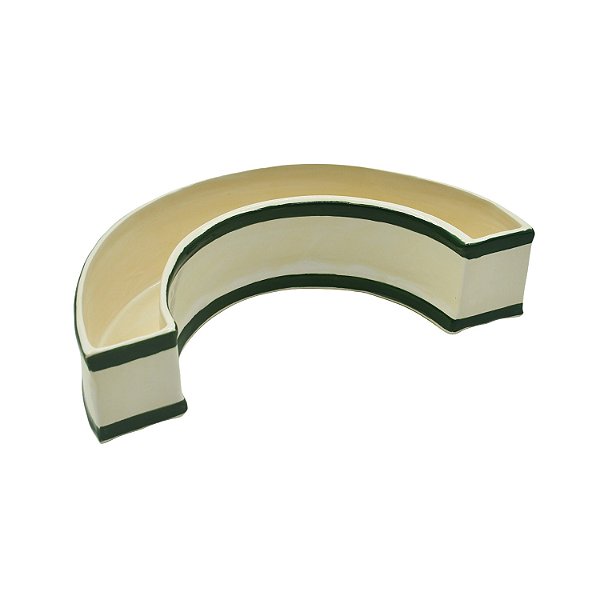 Floreira curva com friso verde
