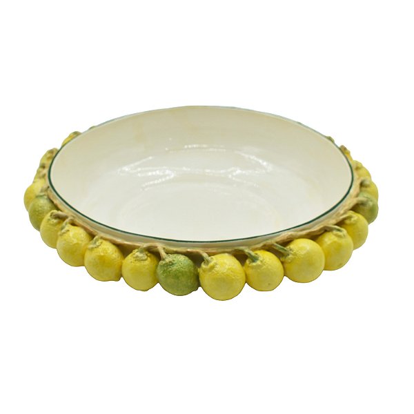 Bowl grande com aplique de limões na borda