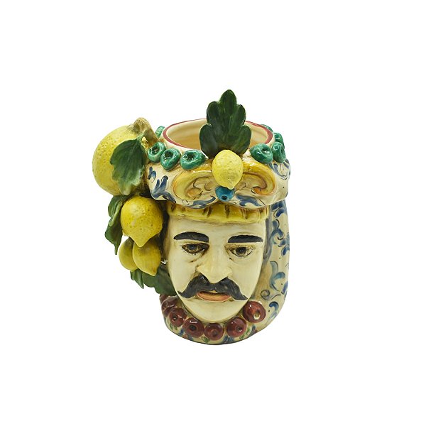 Vaso cabeça de moro masculina com limões sicilianos P