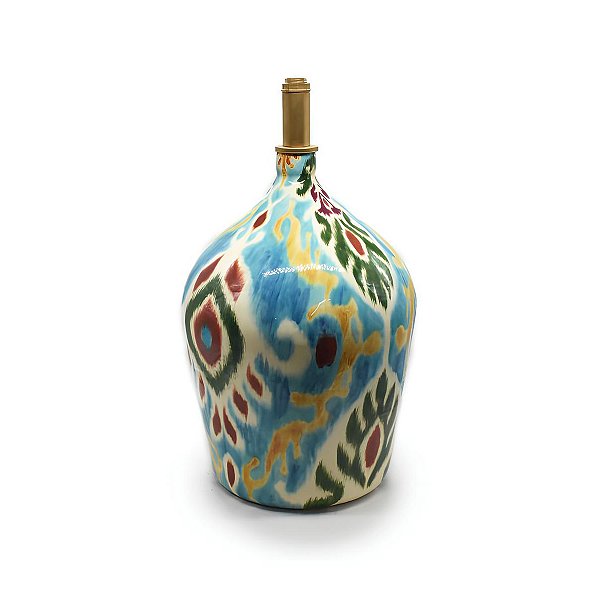 Base abajur garrafão M ikat turquesa