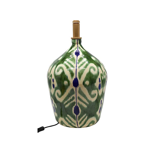 Base abajur garrafão M ikat verde